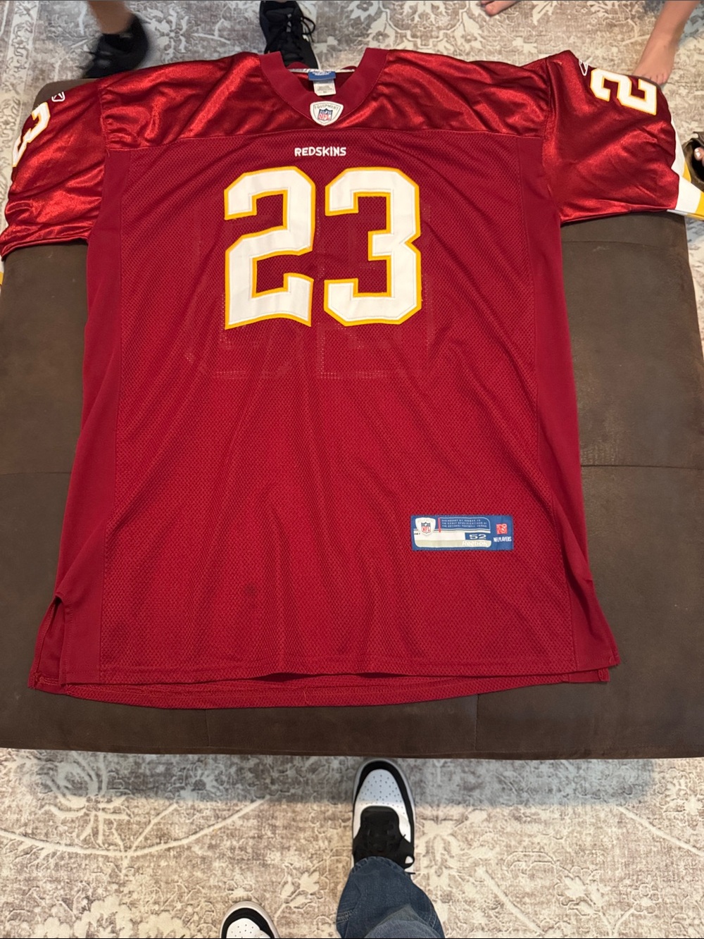 Reebok Burgundy and White #23 Football Jersey